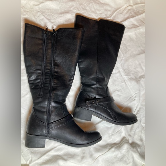 Plus Size Calf Extensions Easy Street Black and Brown Heeled Boots Lot - Picture 12 of 16